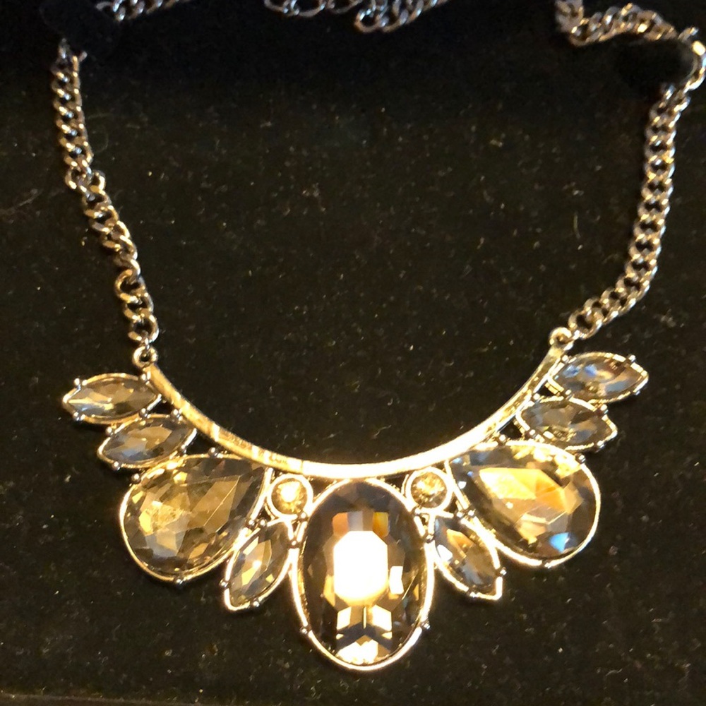 Beautiful black cut crystal necklace